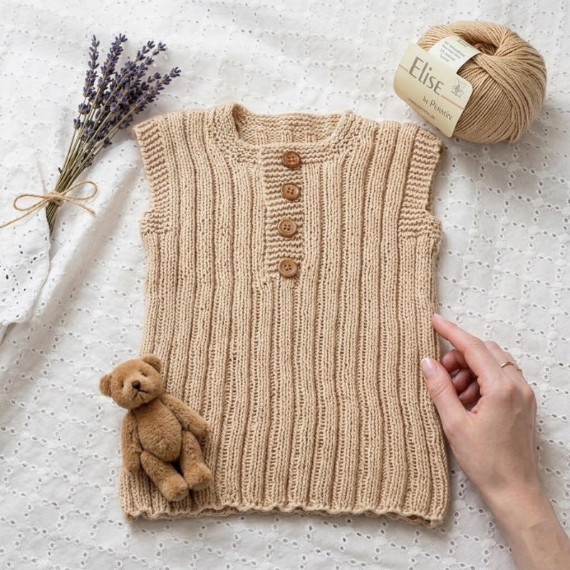 Strikkekit Baby vest i Elise garn