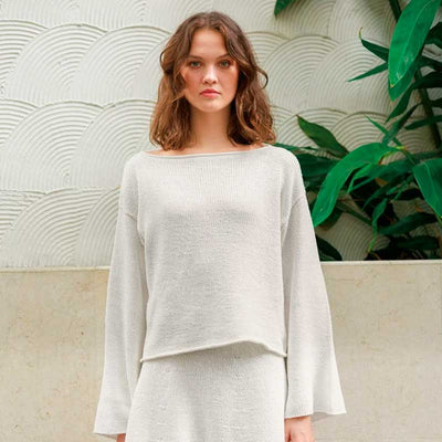 Strikkekit 2404-8a, Milly sweater i Line garn fra Sandnes garn (Inkl. gratis opskrift) - KreStoffer