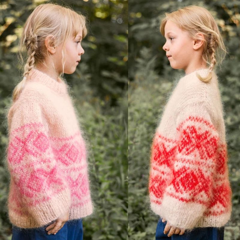 Strikkekit 2411_03 Fun Chunky Marius Junior i Ballerina Chunky Mohair
