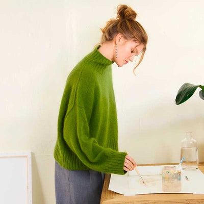 Strikkekit 2502/7b Mindy Sweater i Sunday & Tynd Silk Mohair - KreStoffer