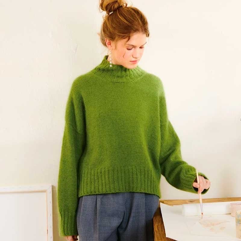 Strikkekit 2502/7b Mindy Sweater i Sunday & Tynd Silk Mohair - KreStoffer