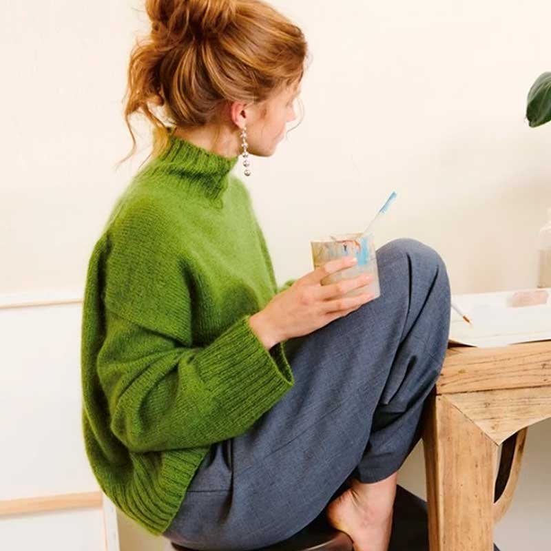 Strikkekit 2502/7b Mindy Sweater i Sunday & Tynd Silk Mohair - KreStoffer