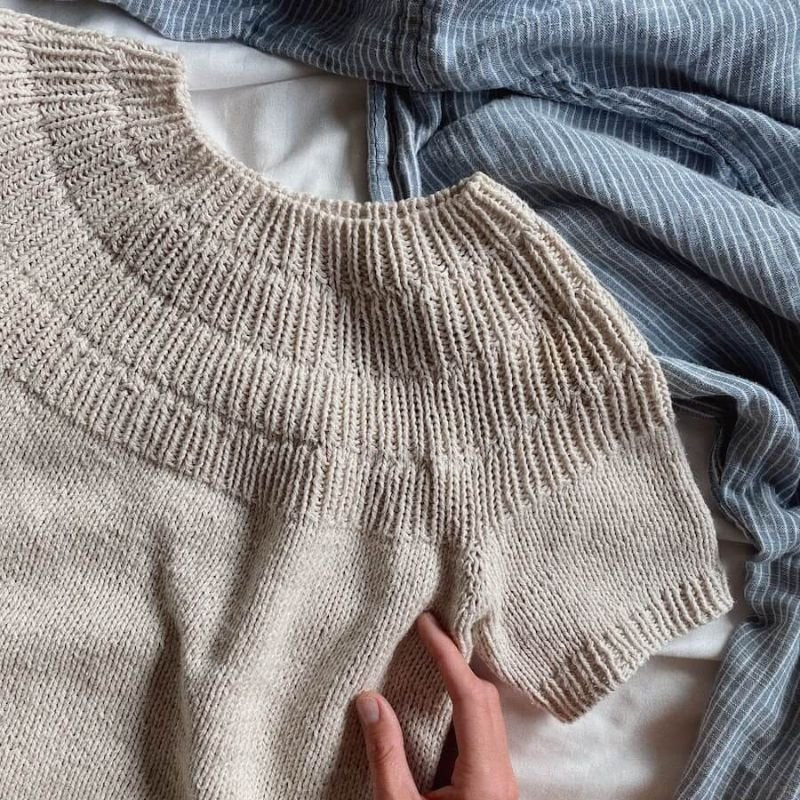 Strikkekit Ankers Sommerbluse fra PetiteKnit i Line garn