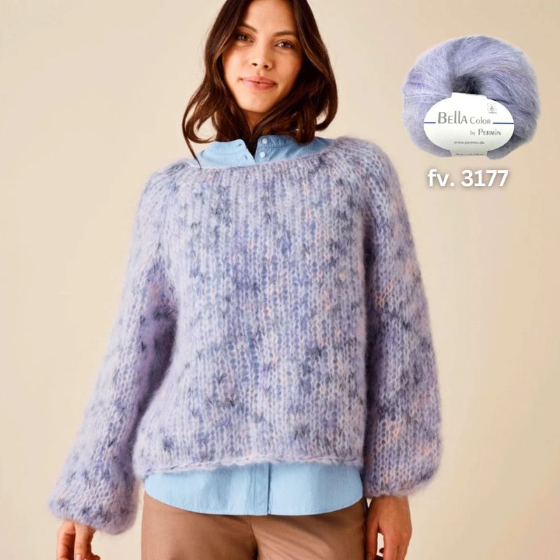 Strikkekit Bella Raglansweater fra Permin