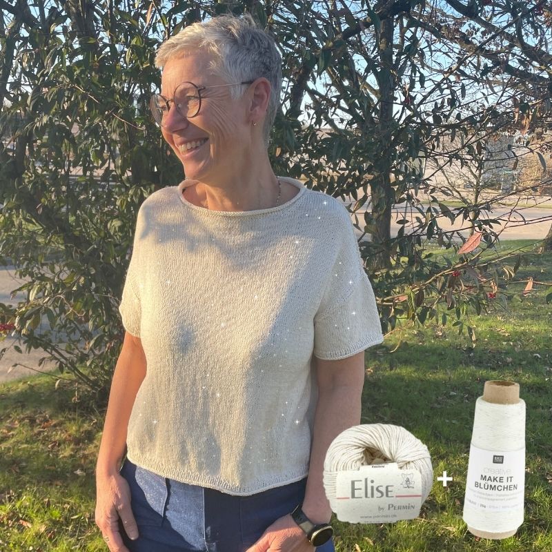 Strikkekit Cloud Tee fra PetiteKnit i Elise og Make It Blümchen