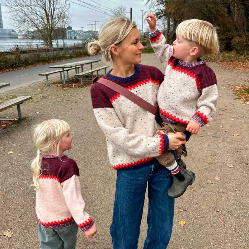 Strikkekit Cross Sweater i Peer Gynt fra PetiteKnit
