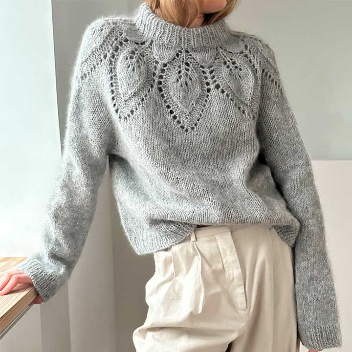 Strikkekit Dahlia Sweater fra Le Knit i Tynd Silk Mohair og Sunday garn