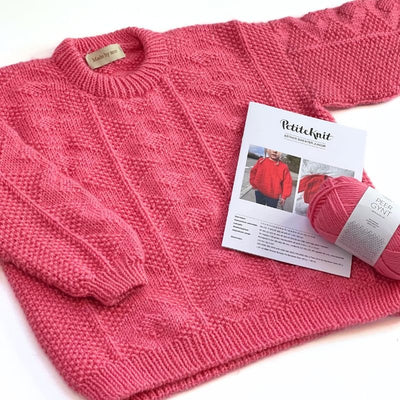 Strikkekit Esther Sweater Junior i Peer Gynt garn - KreStoffer