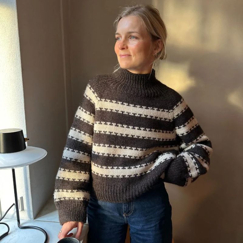 Strikkekit Key Sweater fra PetiteKnit i Peer Gynt og Alpakka Følgetråd - KreStoffer
