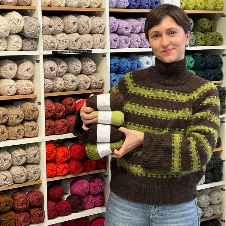 Strikkekit Key Sweater fra PetiteKnit i Peer Gynt og Alpakka Følgetråd