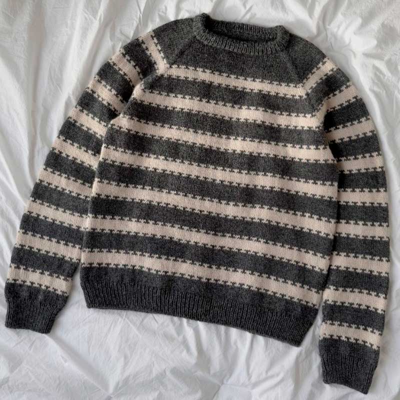 Strikkekit Key Sweater Man fra PetiteKnit i Peer Gynt garn