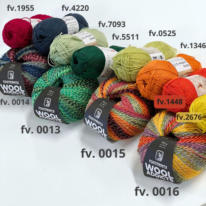 Strikkekit Plain Yoke Tee 20 fra Le Knit i Footprints og Lana Cotton