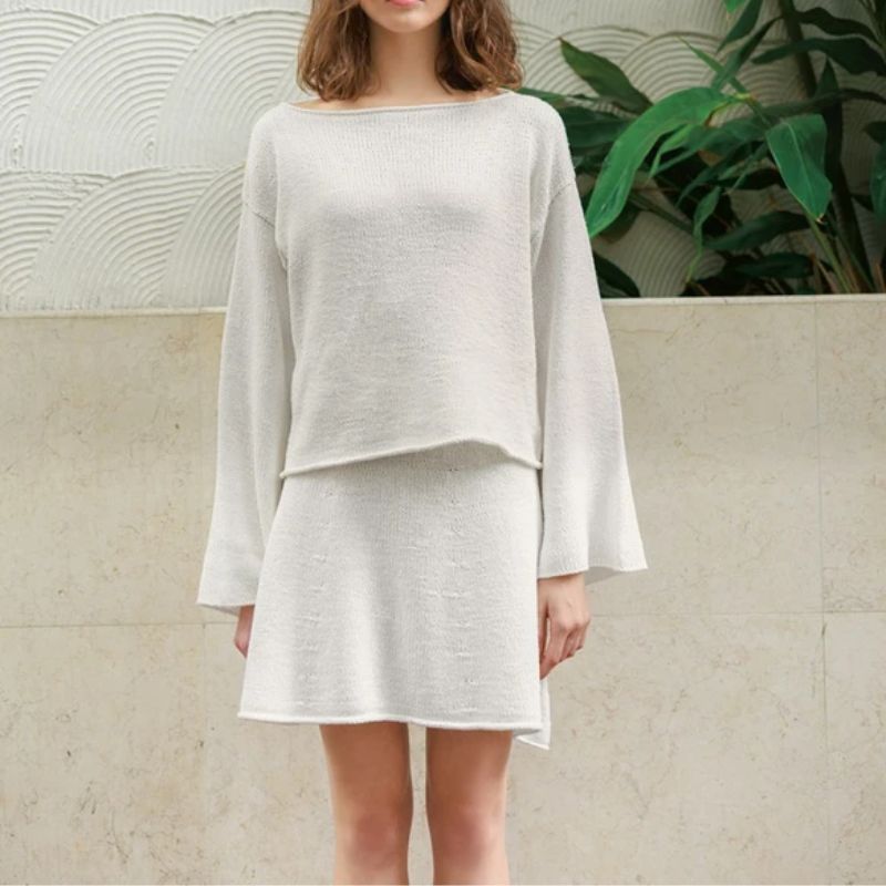 Strikkekit 2404, Milly Skirt i Line garn fra Sandnes garn (Inkl. gratis opskrift) - KreStoffer