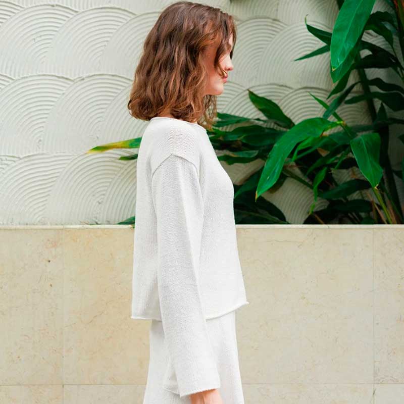 Strikkekit 2404-8a, Milly sweater i Line garn fra Sandnes garn (Inkl. gratis opskrift) - KreStoffer