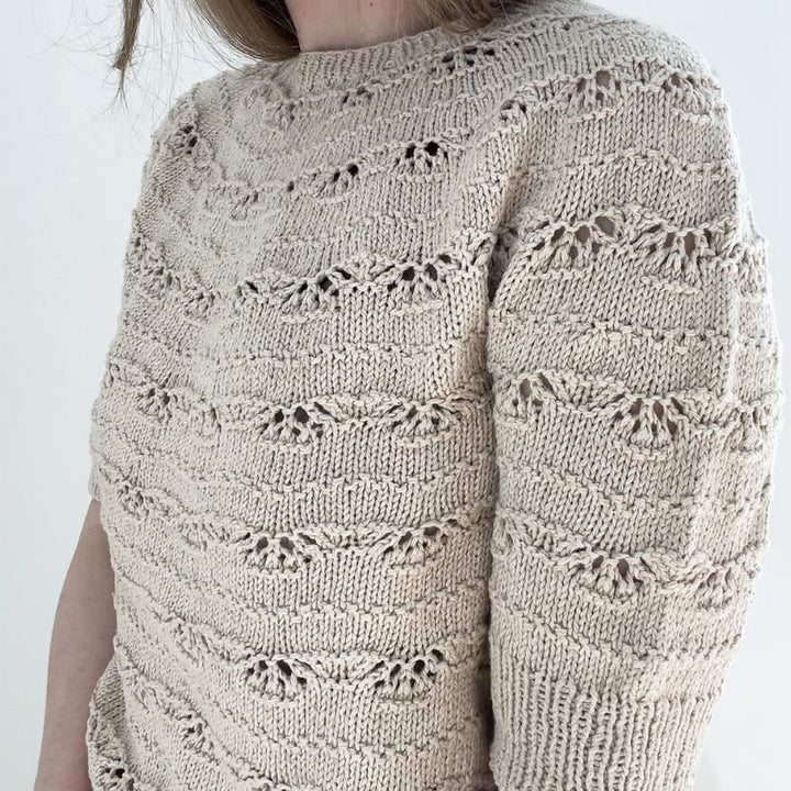Strikkekit Musling Tee bluse fra Le Knit i Line garn