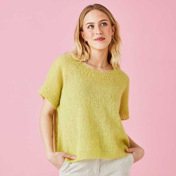 Strikkekit Oversize t-shirt i Angel Mohair garn fra Permin