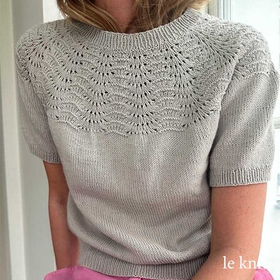 Strikkekit, Peacock Shirt fra Le Knit i Mandarin Petit garn fra Sandnes - KreStoffer