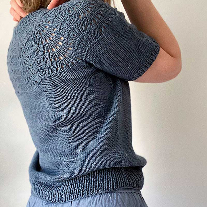 Strikkekit Peacock Tee fra Le Knit i Line garn