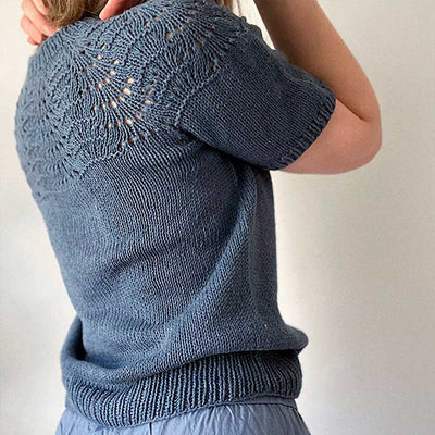 Strikkekit Peacock Tee fra Le Knit i Line garn - KreStoffer