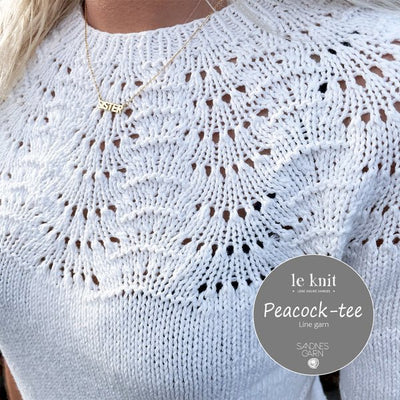 Peacock Tee i Line garn farve 1002 hvid