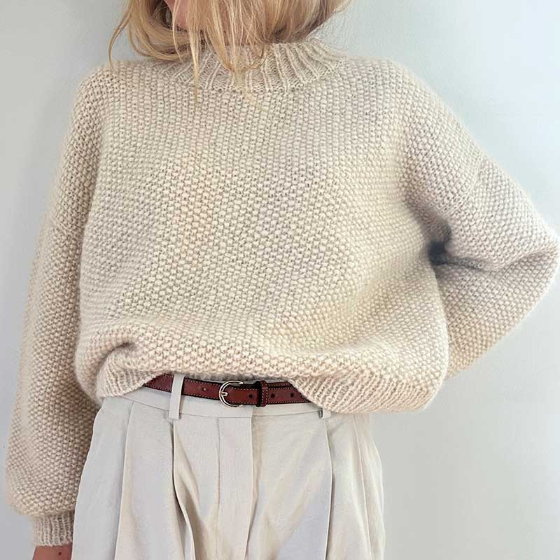 Strikkekit Perle sweater fra Le Knit i KOS og Tynd Silk Mohair