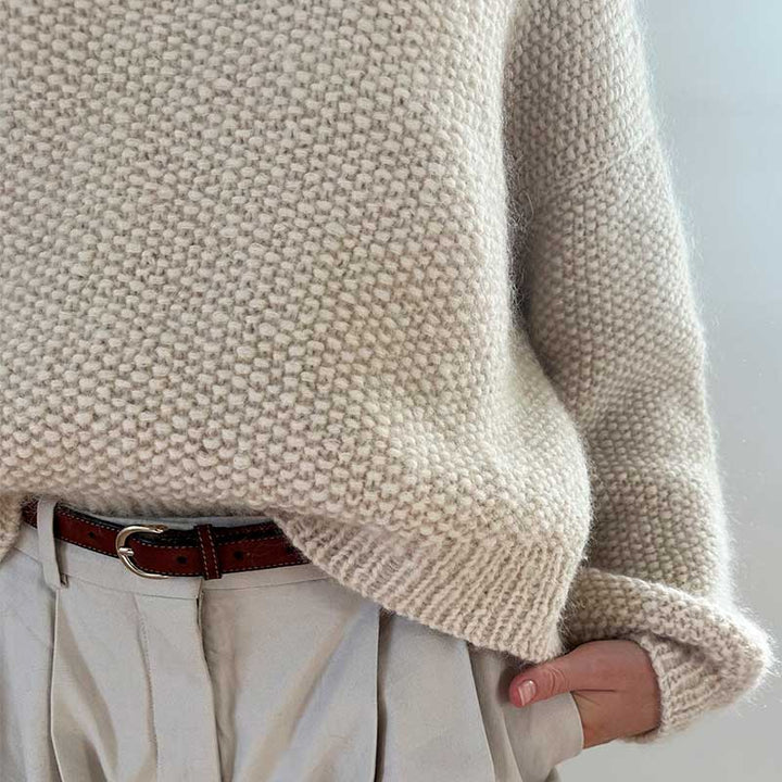 Strikkekit Perle sweater fra Le Knit i KOS og Tynd Silk Mohair