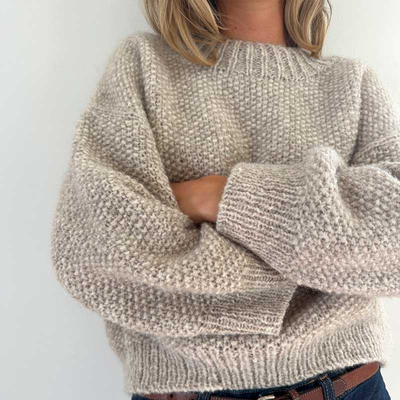 Strikkekit Perle sweater fra Le Knit i KOS og Tynd Silk Mohair - KreStoffer