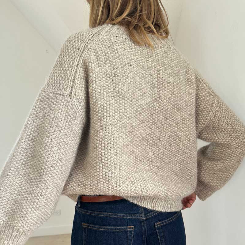 Strikkekit Perle sweater fra Le Knit i KOS og Tynd Silk Mohair