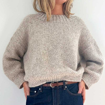 Strikkekit Perle sweater fra Le Knit i KOS og Tynd Silk Mohair - KreStoffer