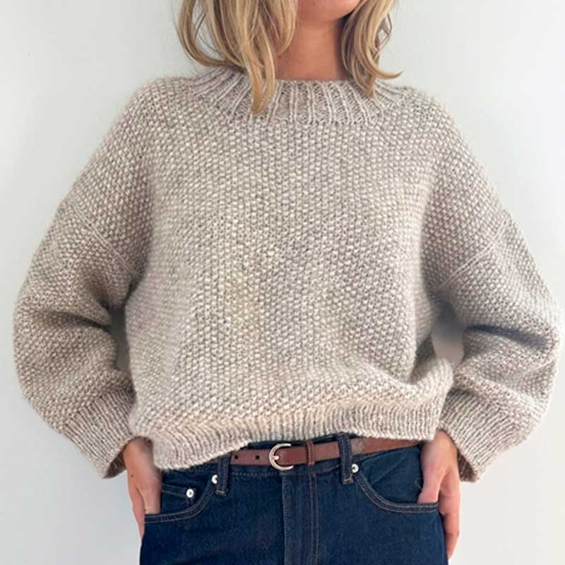 Strikkekit Perle sweater fra Le Knit i KOS og Tynd Silk Mohair - KreStoffer