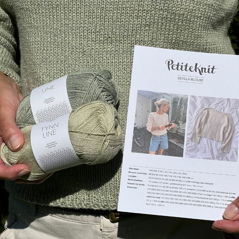 Strikkekit Sevilla blouse fra PetiteKnit i Line og Tynd Line garn