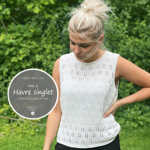 Strikkekit Tiril 15 Havre Singlet i Line garn