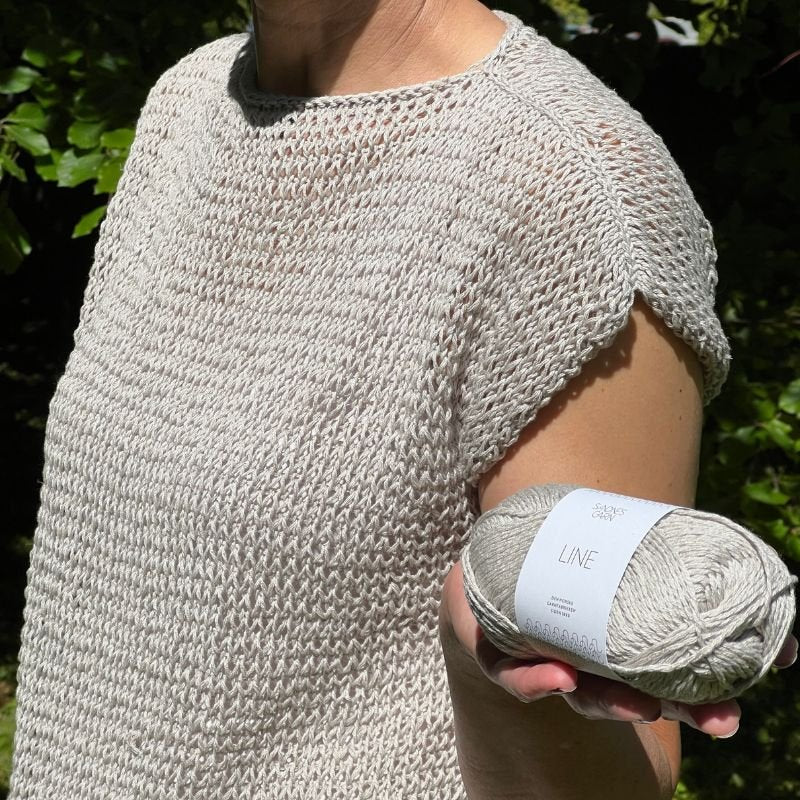 Strikkekit Top med lange masker i Line garn inkl. gratis opskrift - KreStoffer
