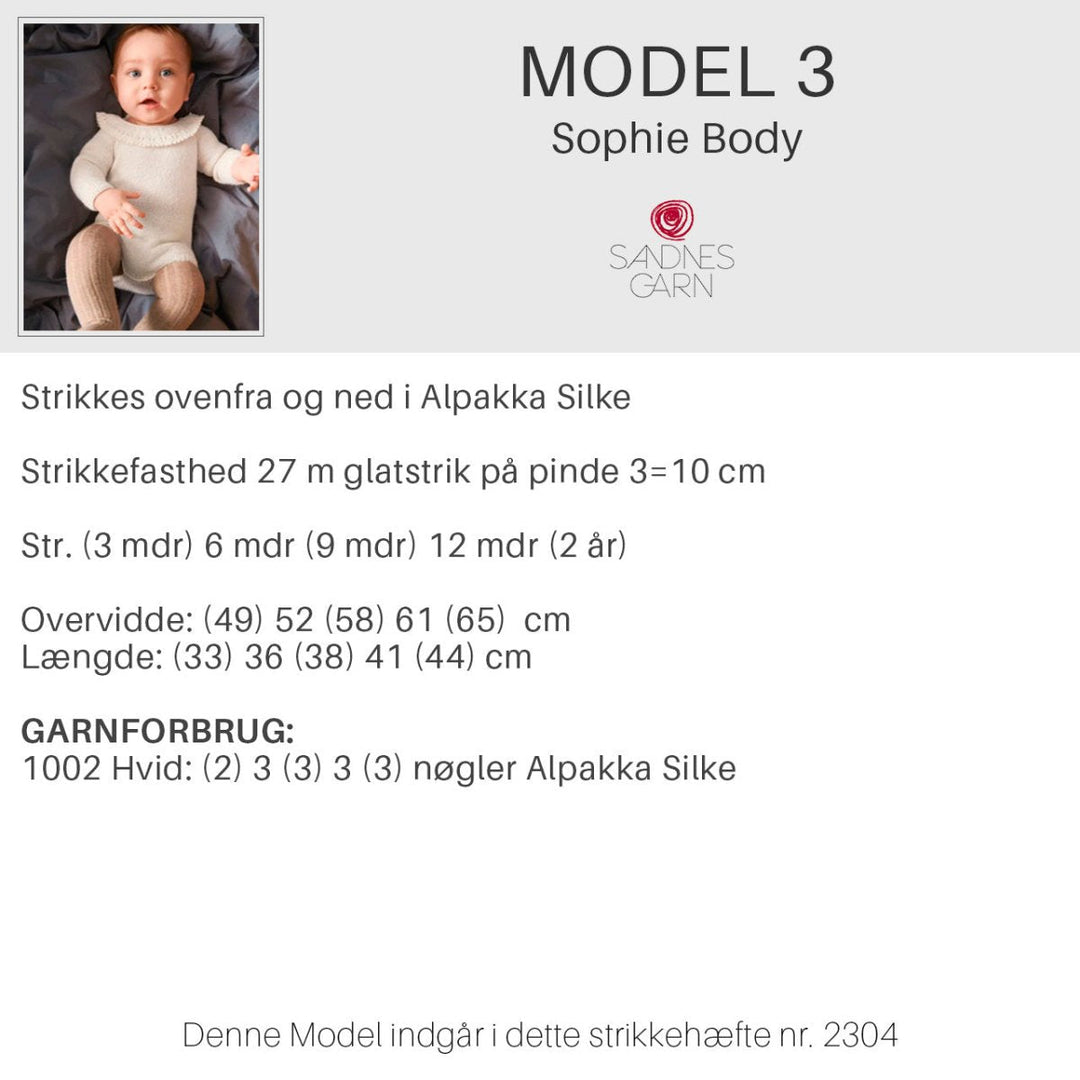 Strikkeopskrifter 2304 fra Sandnes Garn Forår og sommer baby HÆFTE 2304-3