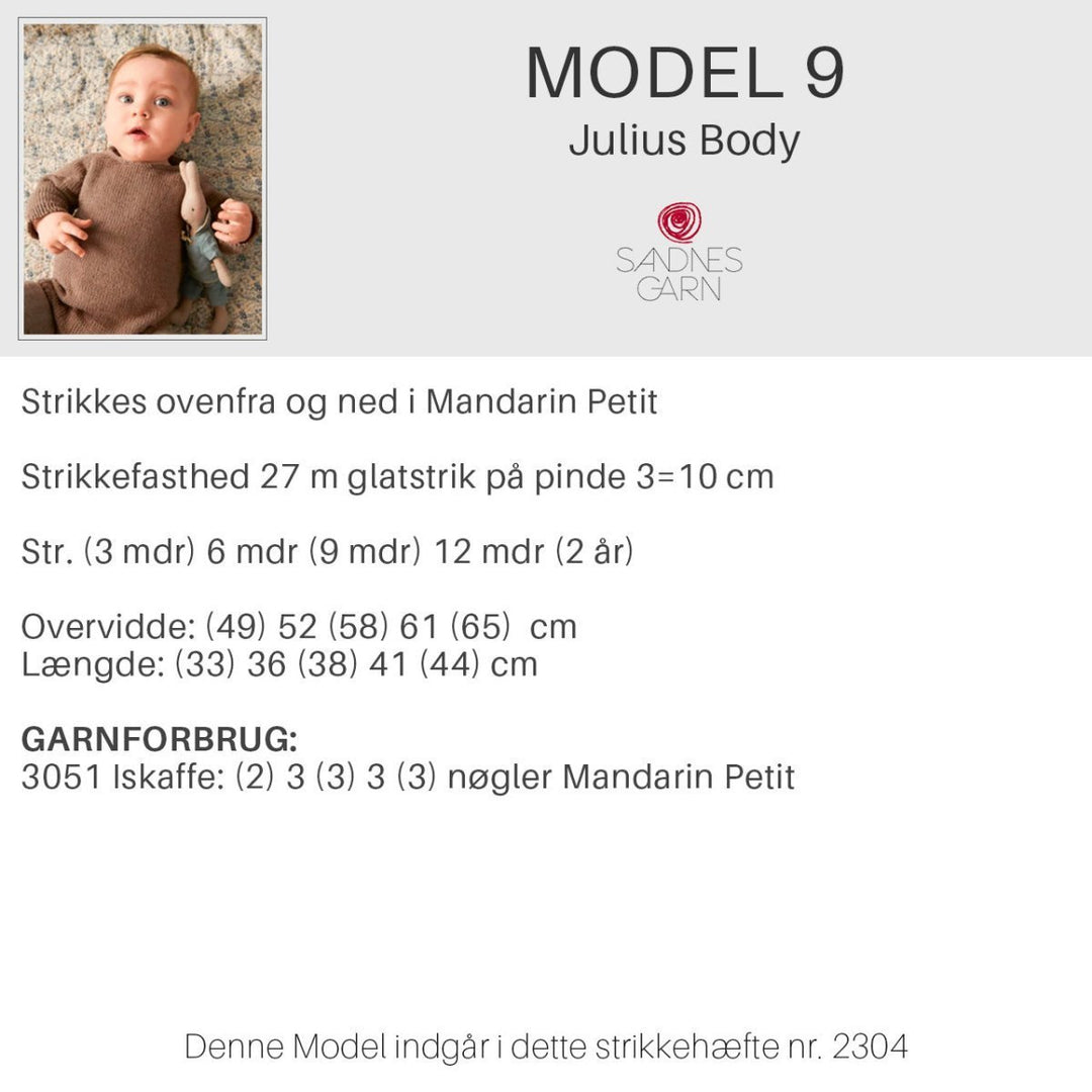 Strikkeopskrifter 2304 fra Sandnes Garn Forår og sommer baby HÆFTE 2304-9