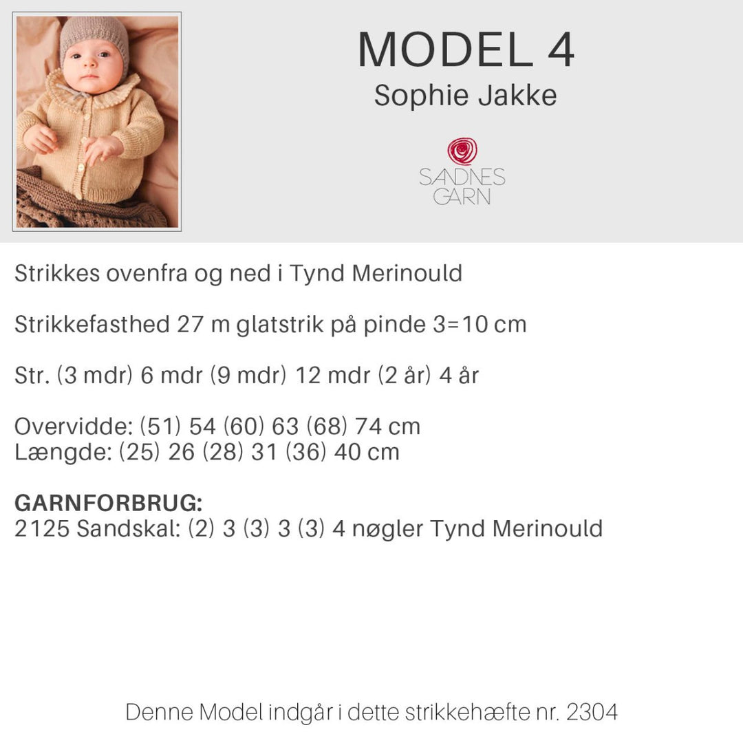 Strikkeopskrifter 2304 fra Sandnes Garn Forår og sommer baby HÆFTE 2304-4