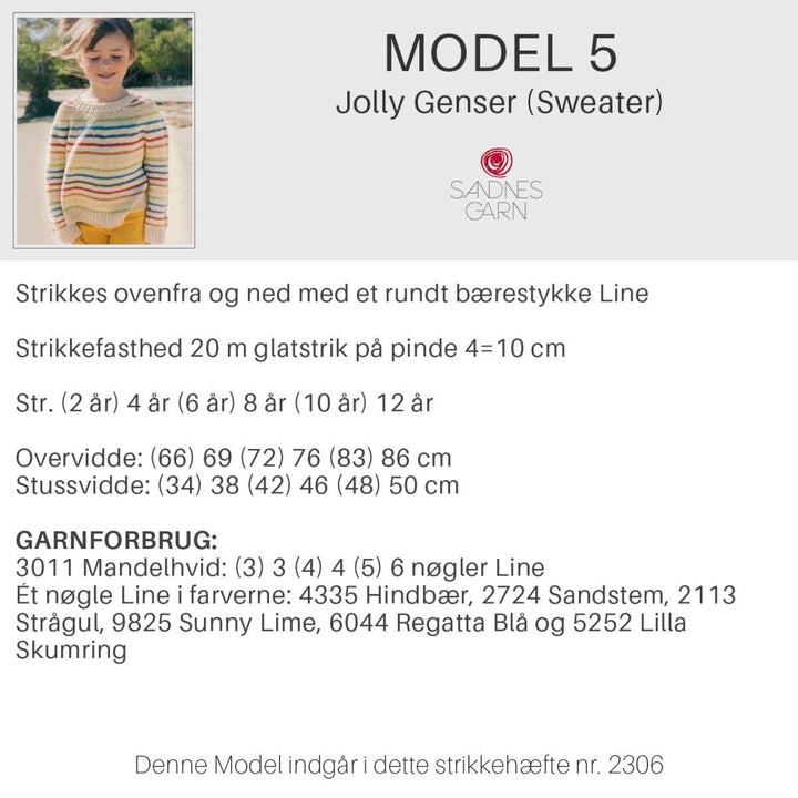 Strikkeopskrifter 2306 fra Sandnes Garn Sommer Barn HÆFTE 2306-5