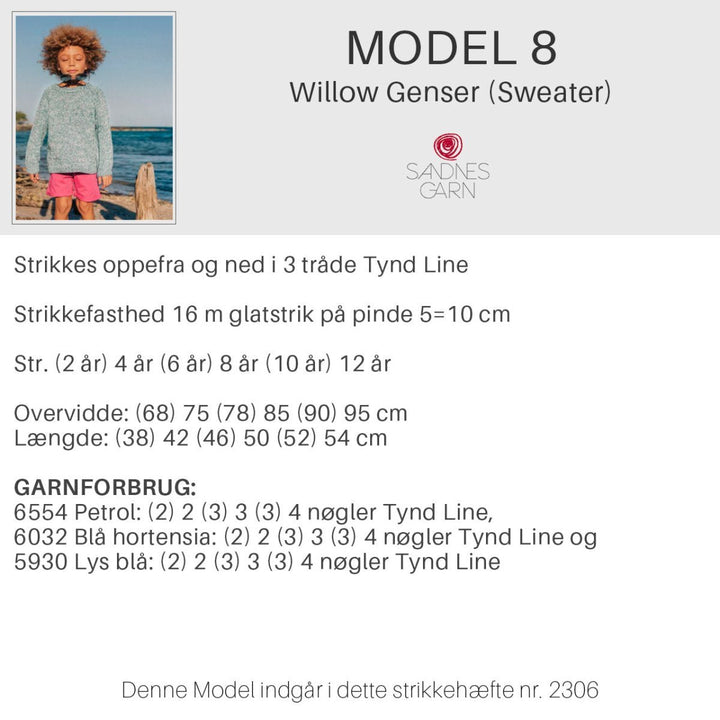 Strikkeopskrifter 2306 fra Sandnes Garn Sommer Barn HÆFTE 2306-8