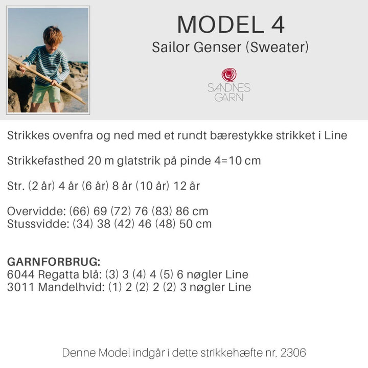 Strikkeopskrifter 2306 fra Sandnes Garn Sommer Barn HÆFTE 2306-4