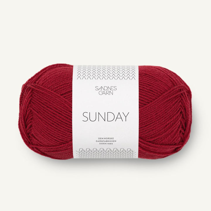 Sunday garn fra Sandnes Garn Dyb rød