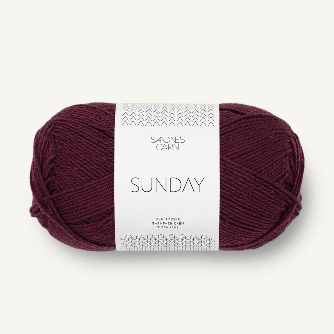 Sunday garn fra Sandnes Garn Dyb burgunder