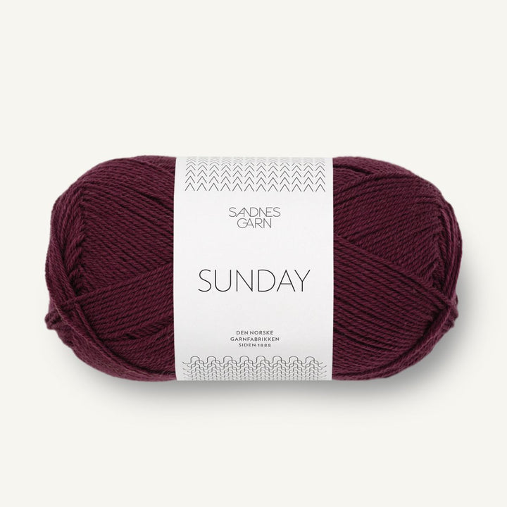 Sunday garn fra Sandnes Garn Dyb burgunder