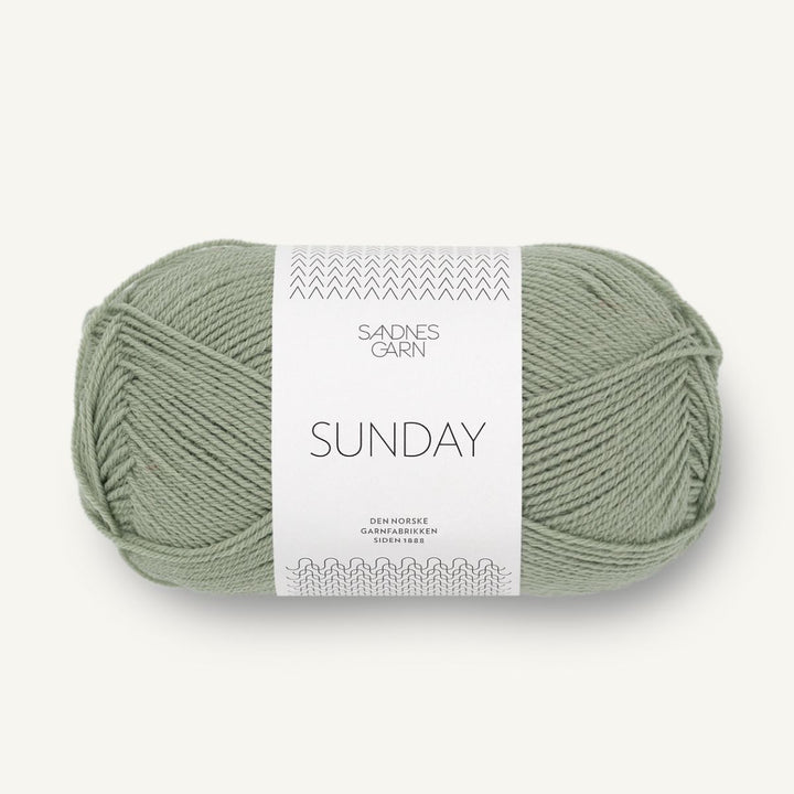 Sunday garn fra Sandnes Garn Støvet lys grøn