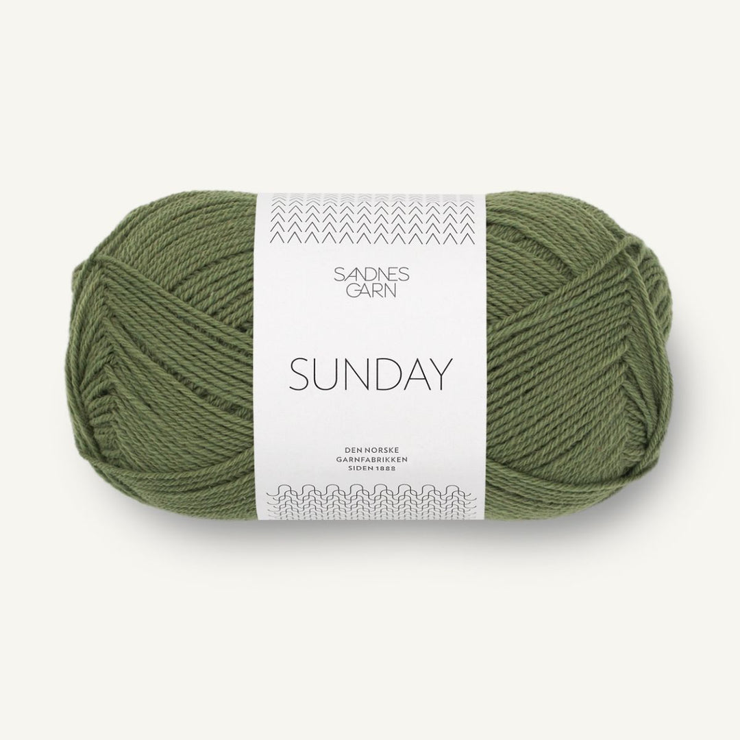Sunday garn fra Sandnes Garn Olivengrøn