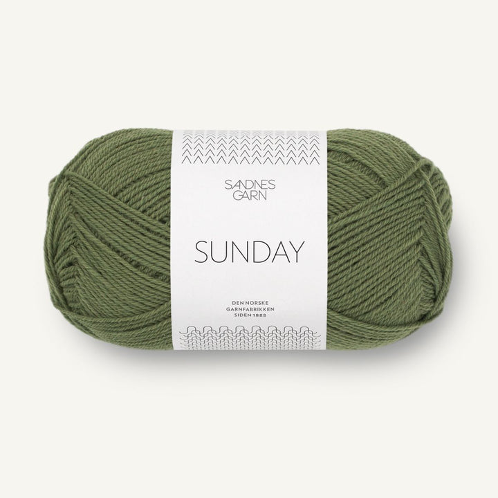 Sunday garn fra Sandnes Garn Olivengrøn