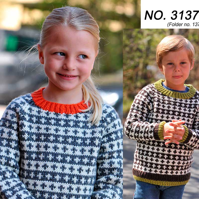 Strik Børnesweater i Ragg garn fra Hjertegarn