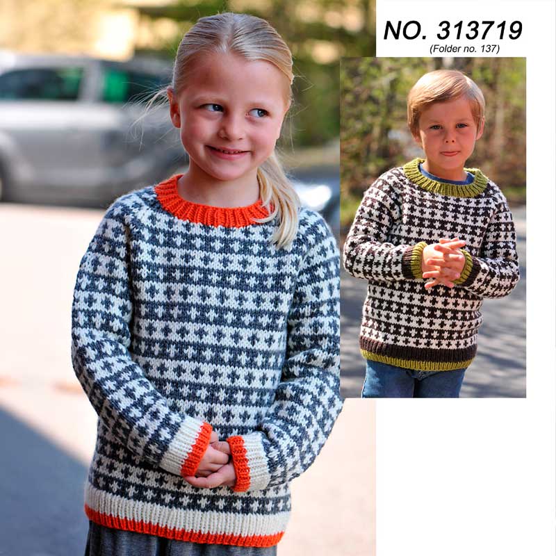 Strik Børnesweater i Ragg garn fra Hjertegarn