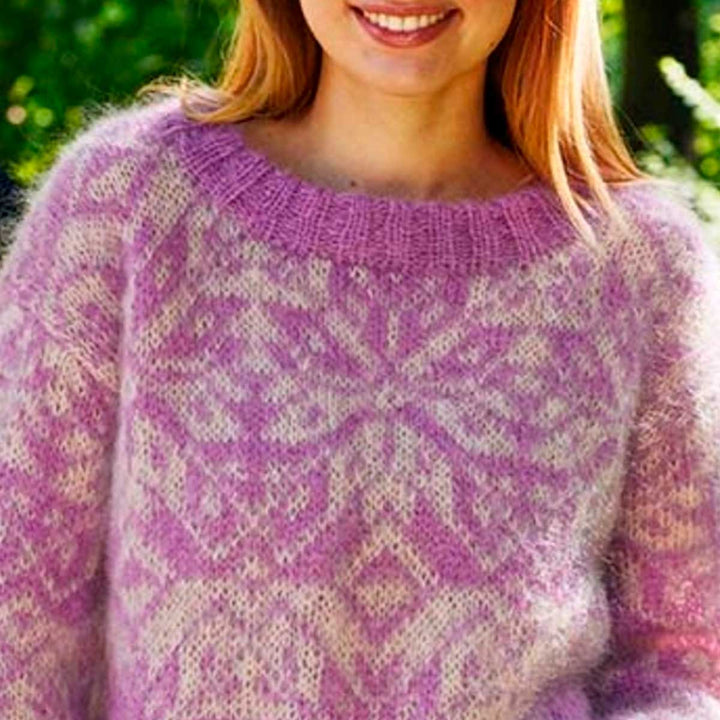 Bella Sweater i mønsterstrik fra Permin (digital opskrift)