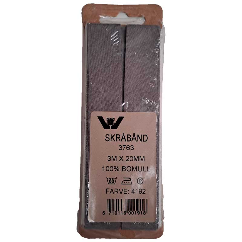 Bomuldsskråbånd mellem grå