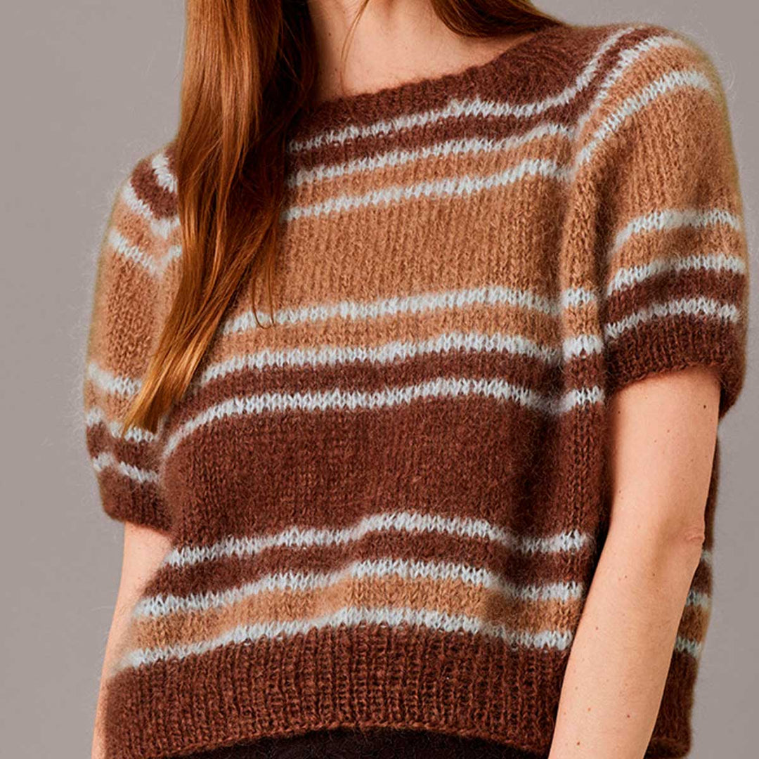 Bella Bred t-shirt med striber 8932127 fra Permin